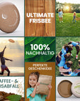 CoffeeBean - nachhaltige Frisbee-Scheibe aus Kaffeesatz & recyceltem Kunststoff – 175g