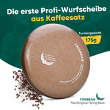 CoffeeBean - sustainable frisbee disc made from coffee grounds & recycled plastic – 175g
